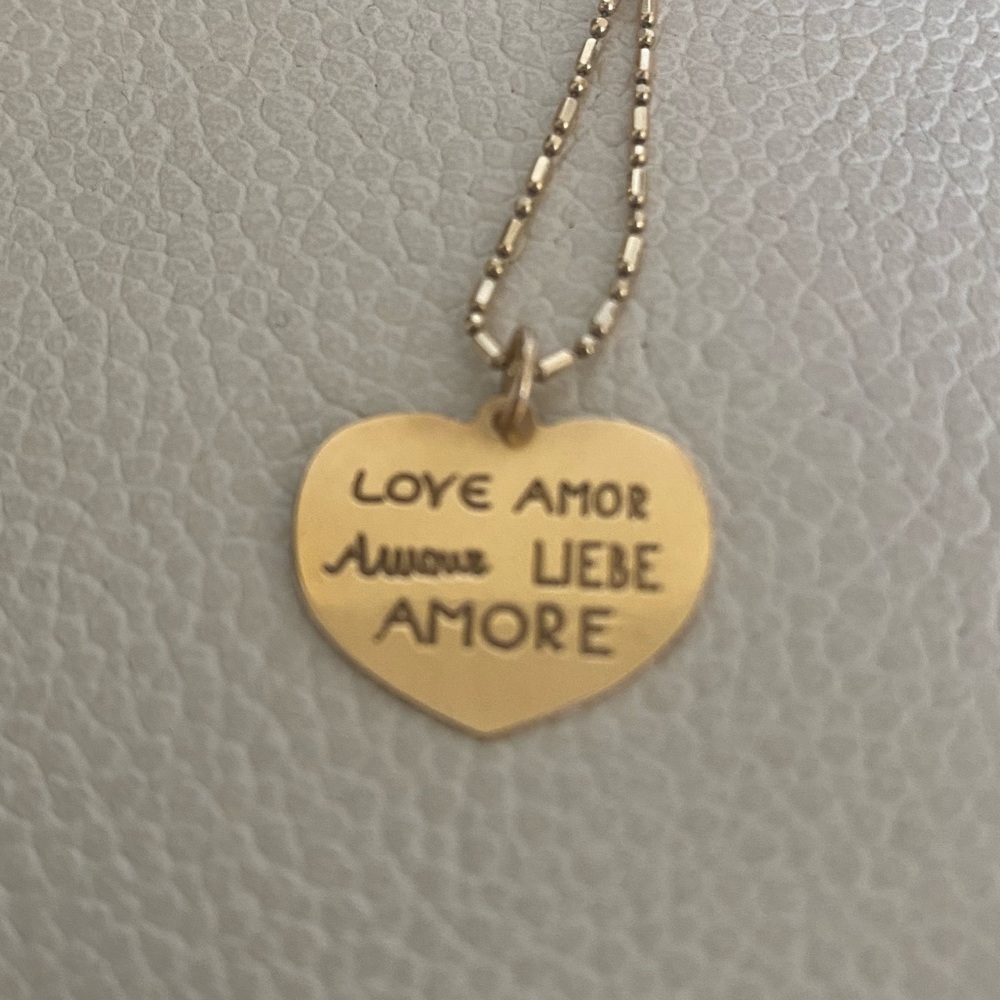 14K solid gold heart pendant - love, amour, liebe